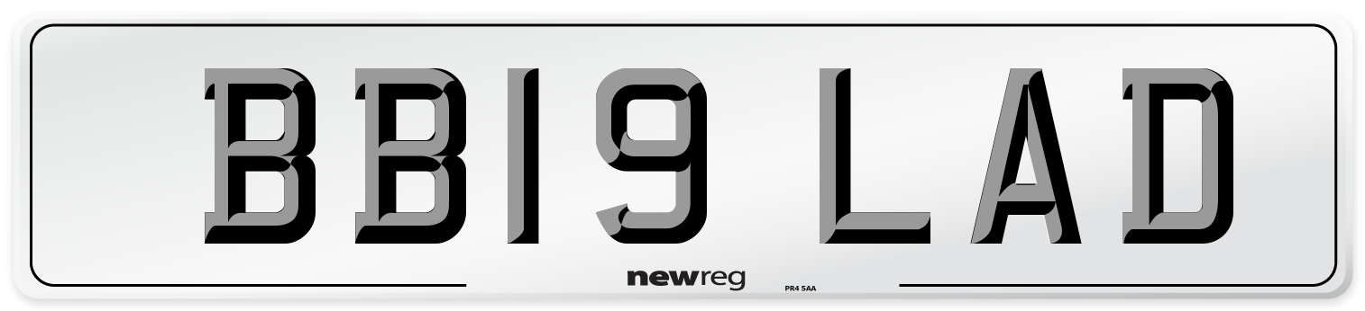 BB19 LAD Number Plate from New Reg